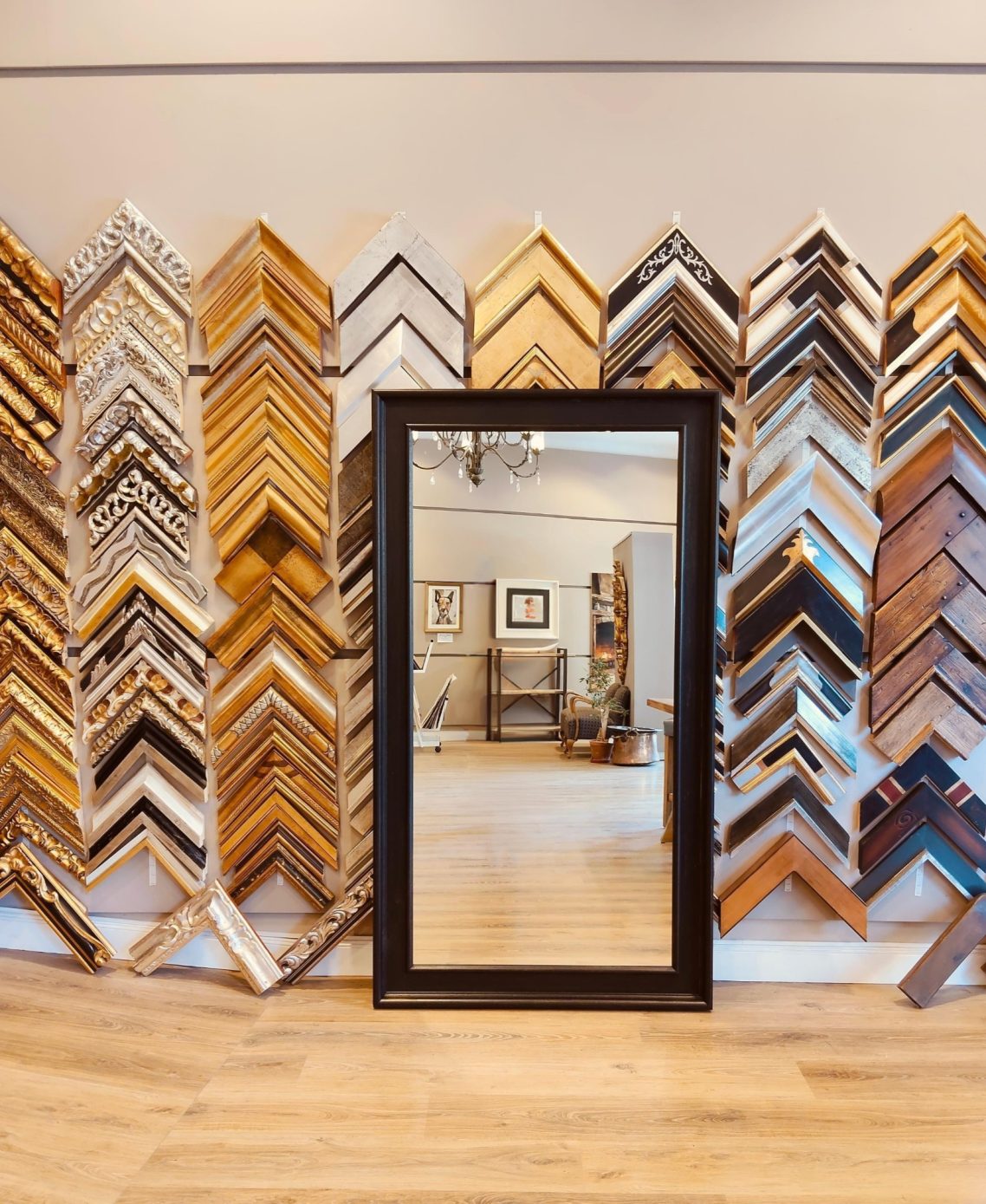 Espejo enmarcado 100 x 180 cm espejo enmarcado con moldura de 12 cm