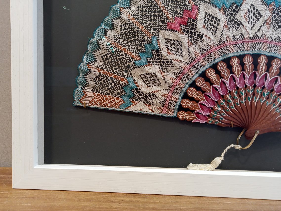 Enmarcación blanca para abanico Enmarcación blanca para abanico